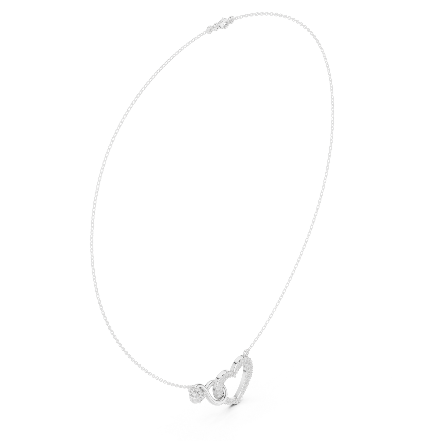 Designer Heart Infinity Necklace | Sparkling Diamond Love Emblem | Exclusive Gift For Women