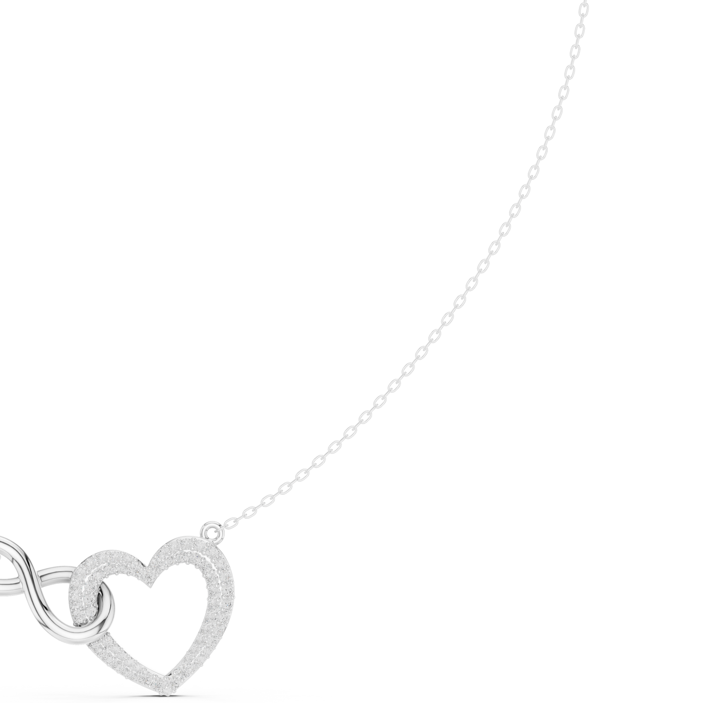 Designer Heart Infinity Necklace | Sparkling Diamond Love Emblem | Exclusive Gift For Women