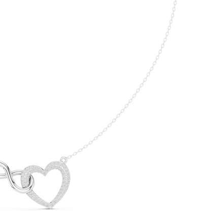 Designer Heart Infinity Necklace | Sparkling Diamond Love Emblem | Exclusive Gift For Women