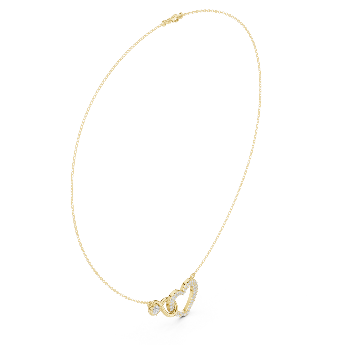 Designer Heart Infinity Necklace | Sparkling Diamond Love Emblem | Exclusive Gift For Women