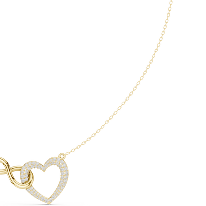 Designer Heart Infinity Necklace | Sparkling Diamond Love Emblem | Exclusive Gift For Women
