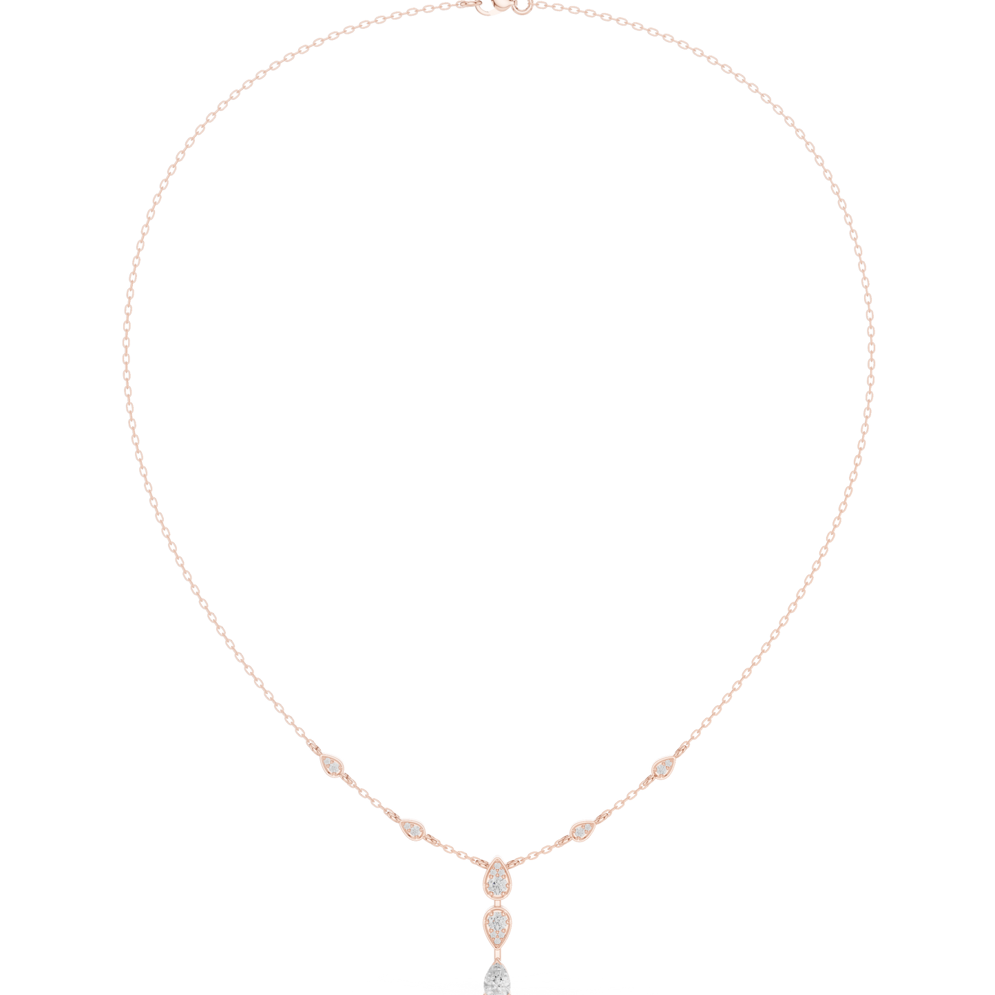Classic Pear Diamond Necklace | Fine Silver Craftsmanship | Statement Jewelry For Elegant Women