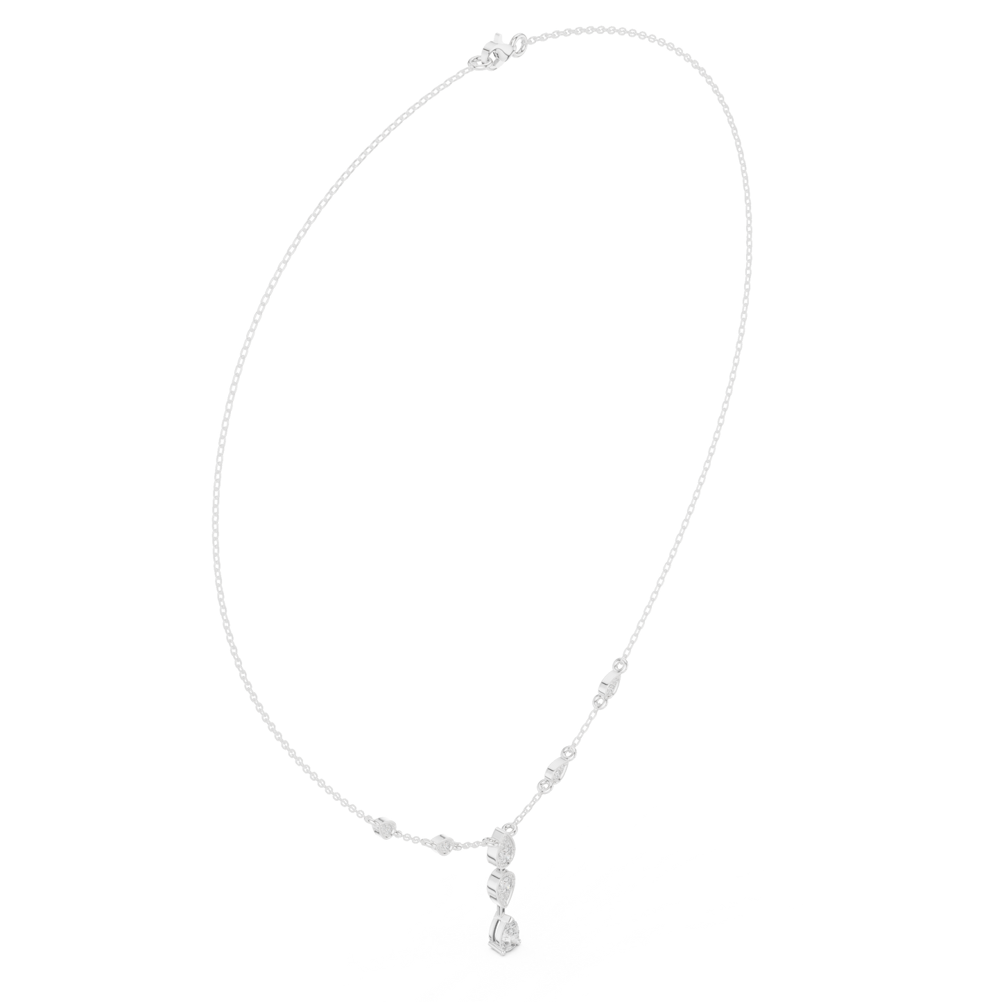 Classic Pear Diamond Necklace | Fine Silver Craftsmanship | Statement Jewelry For Elegant Women