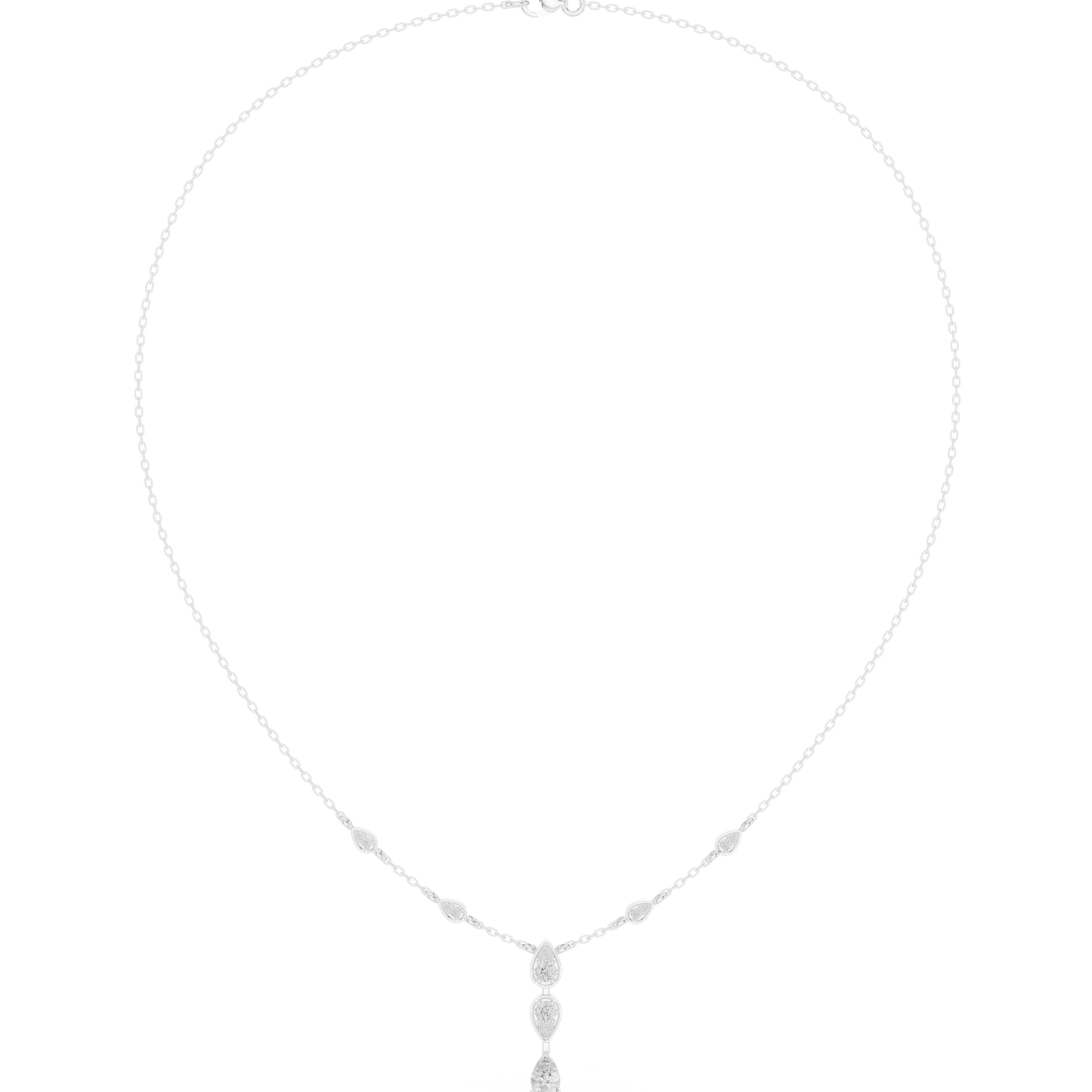 Classic Pear Diamond Necklace | Fine Silver Craftsmanship | Statement Jewelry For Elegant Women