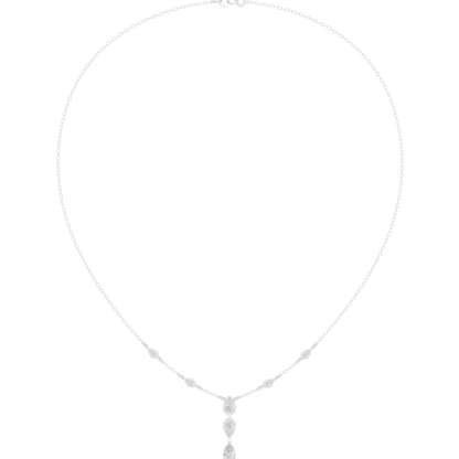 Classic Pear Diamond Necklace | Fine Silver Craftsmanship | Statement Jewelry For Elegant Women