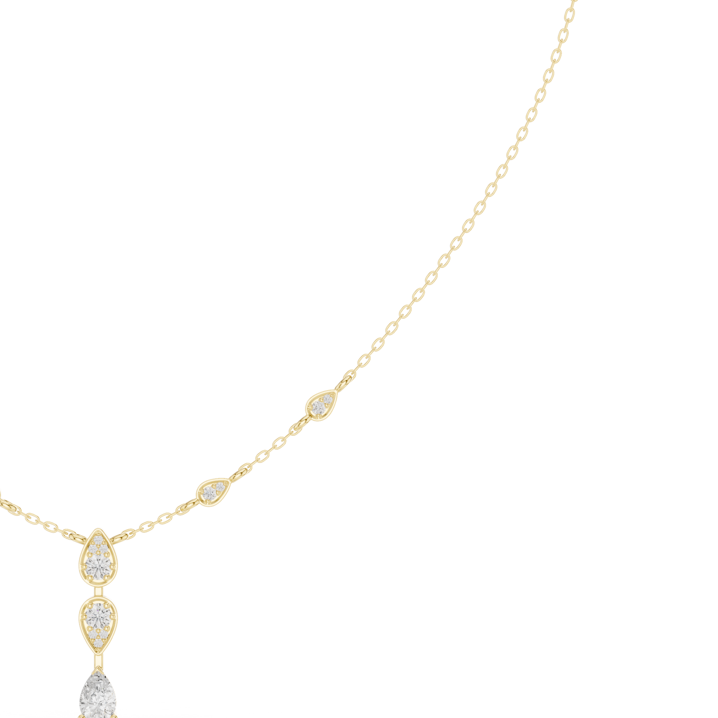 Classic Pear Diamond Necklace | Fine Silver Craftsmanship | Statement Jewelry For Elegant Women