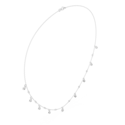 Delicate Diamond Station Chain - Modern Luxury Layering Jewelry - Yellow Rose White Gold Necklace