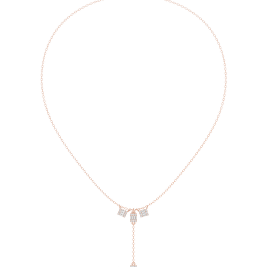 Modernist Diamond Drop Creation | Baguette Geometry Gold Chain | Luxury Designer Jewelry For Her