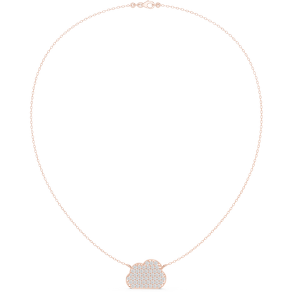 Soft Romance Heart Necklace | Floating Pavé Cloud Pendant | Modern Fine Jewelry Essential