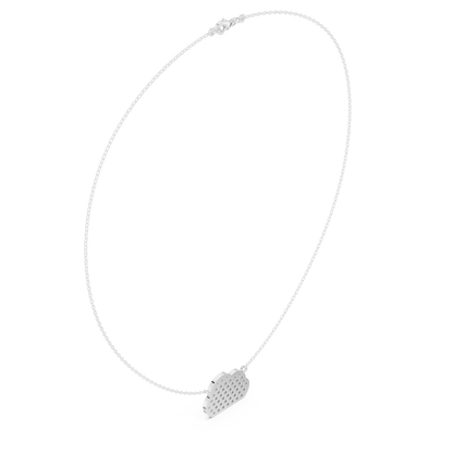 Soft Romance Heart Necklace | Floating Pavé Cloud Pendant | Modern Fine Jewelry Essential