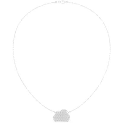 Soft Romance Heart Necklace | Floating Pavé Cloud Pendant | Modern Fine Jewelry Essential