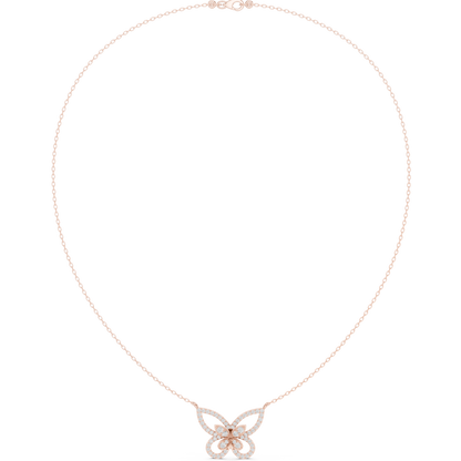 Butterfly Inspired Diamond Necklace | Elegant Gold Jewelry | Unique Bridal Gift For Women