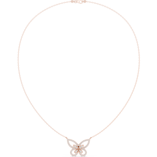 Butterfly Inspired Diamond Necklace | Elegant Gold Jewelry | Unique Bridal Gift For Women
