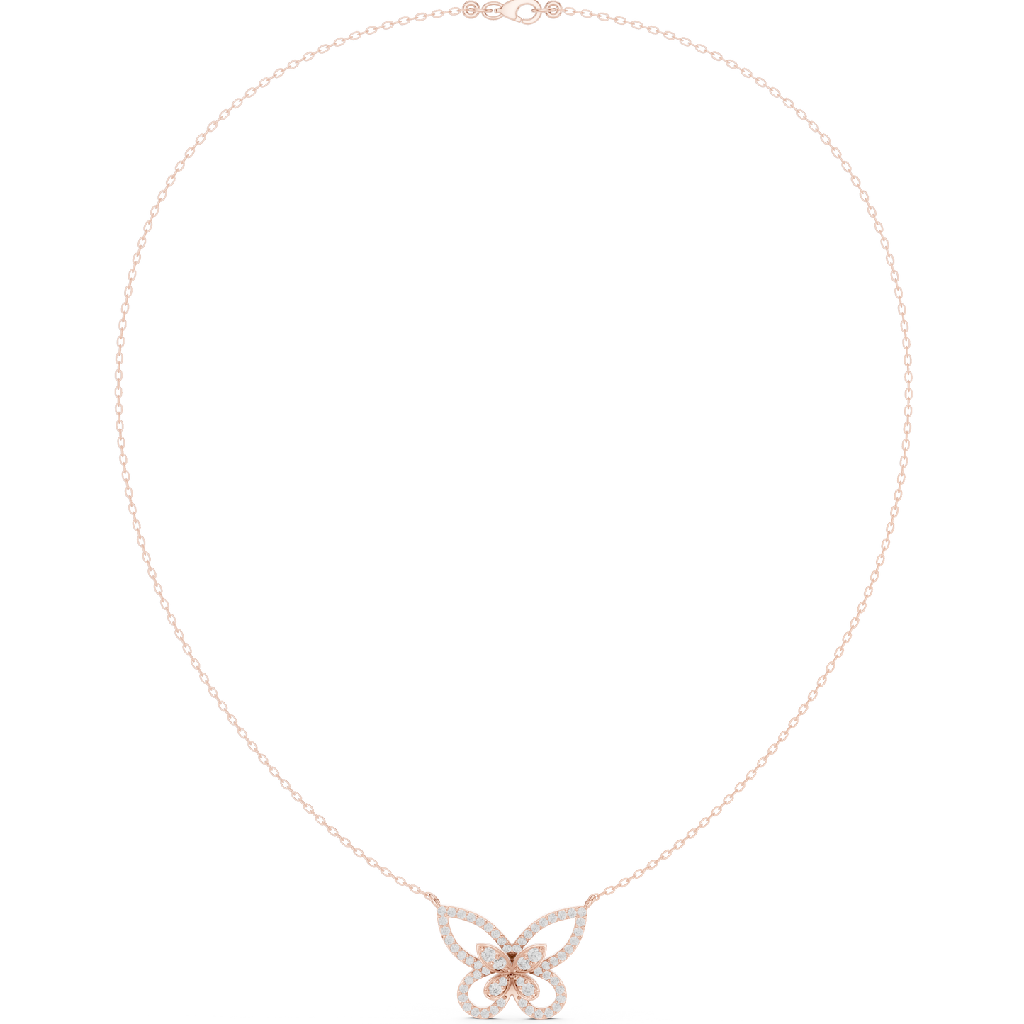 Butterfly Inspired Diamond Necklace | Elegant Silver Jewelry | Unique Bridal Gift For Women