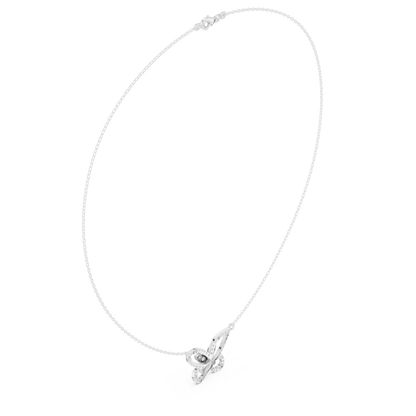 Butterfly Inspired Diamond Necklace | Elegant Silver Jewelry | Unique Bridal Gift For Women