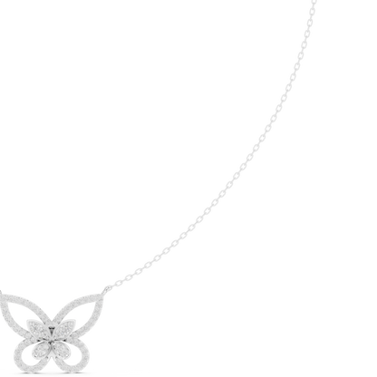 Butterfly Inspired Diamond Necklace | Elegant Gold Jewelry | Unique Bridal Gift For Women