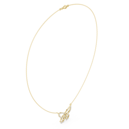 Butterfly Inspired Diamond Necklace | Elegant Gold Jewelry | Unique Bridal Gift For Women