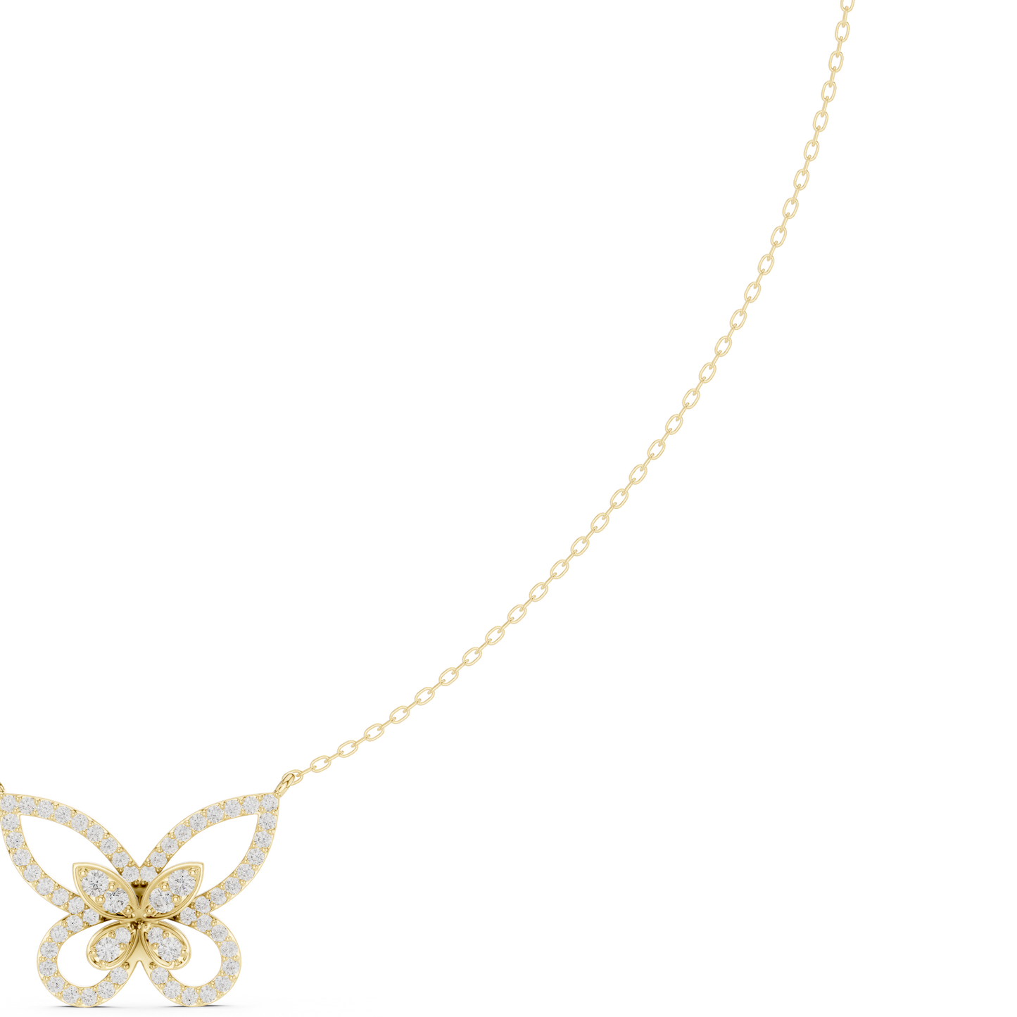 Butterfly Inspired Diamond Necklace | Elegant Gold Jewelry | Unique Bridal Gift For Women