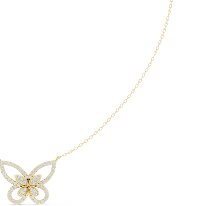 Butterfly Inspired Diamond Necklace | Elegant Gold Jewelry | Unique Bridal Gift For Women