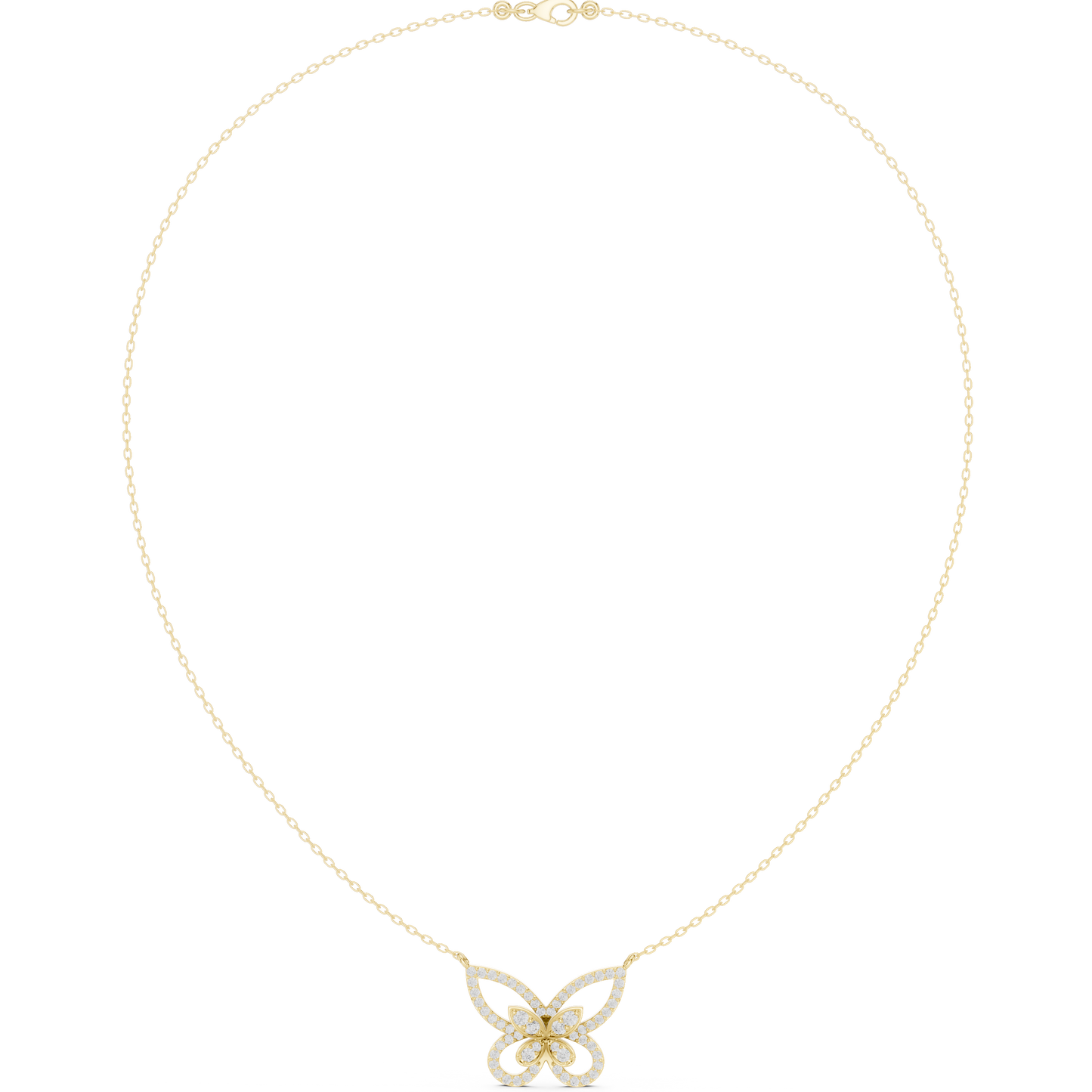 Butterfly Inspired Diamond Necklace | Elegant Silver Jewelry | Unique Bridal Gift For Women