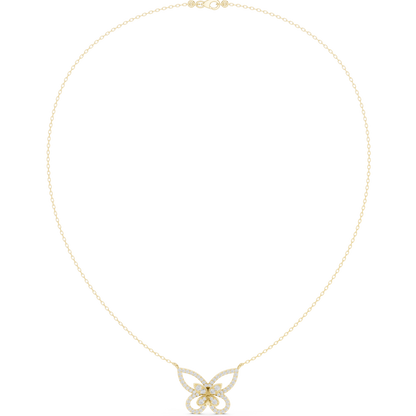 Butterfly Inspired Diamond Necklace | Elegant Silver Jewelry | Unique Bridal Gift For Women