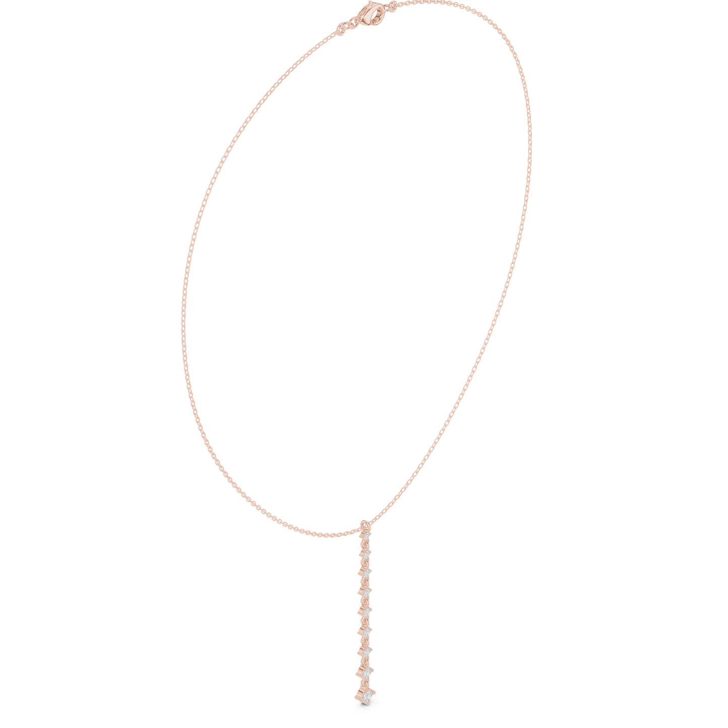 Moonlit Descent Diamond Necklace | Minimal Y Drop Chain | Refined Wedding Evening Jewelry