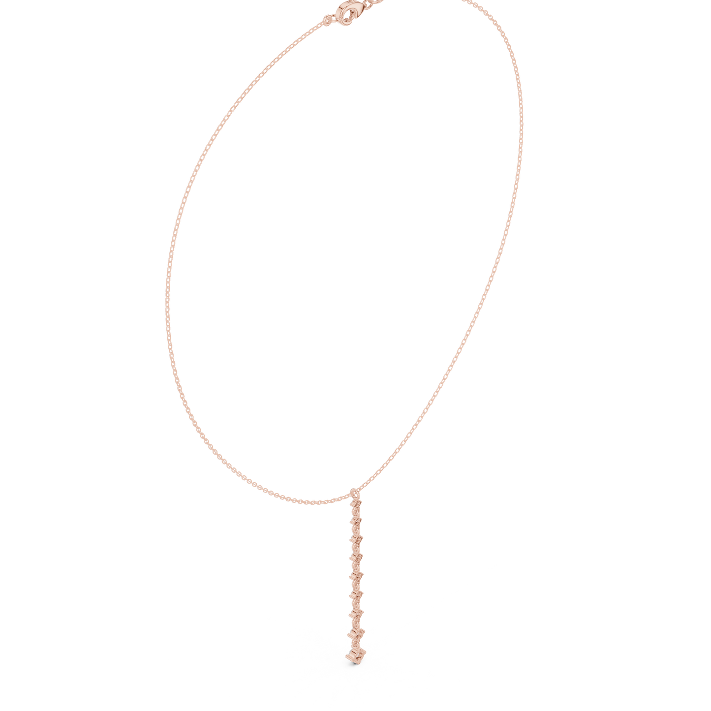 Moonlit Descent Diamond Necklace | Minimal Y Drop Chain | Refined Wedding Evening Jewelry