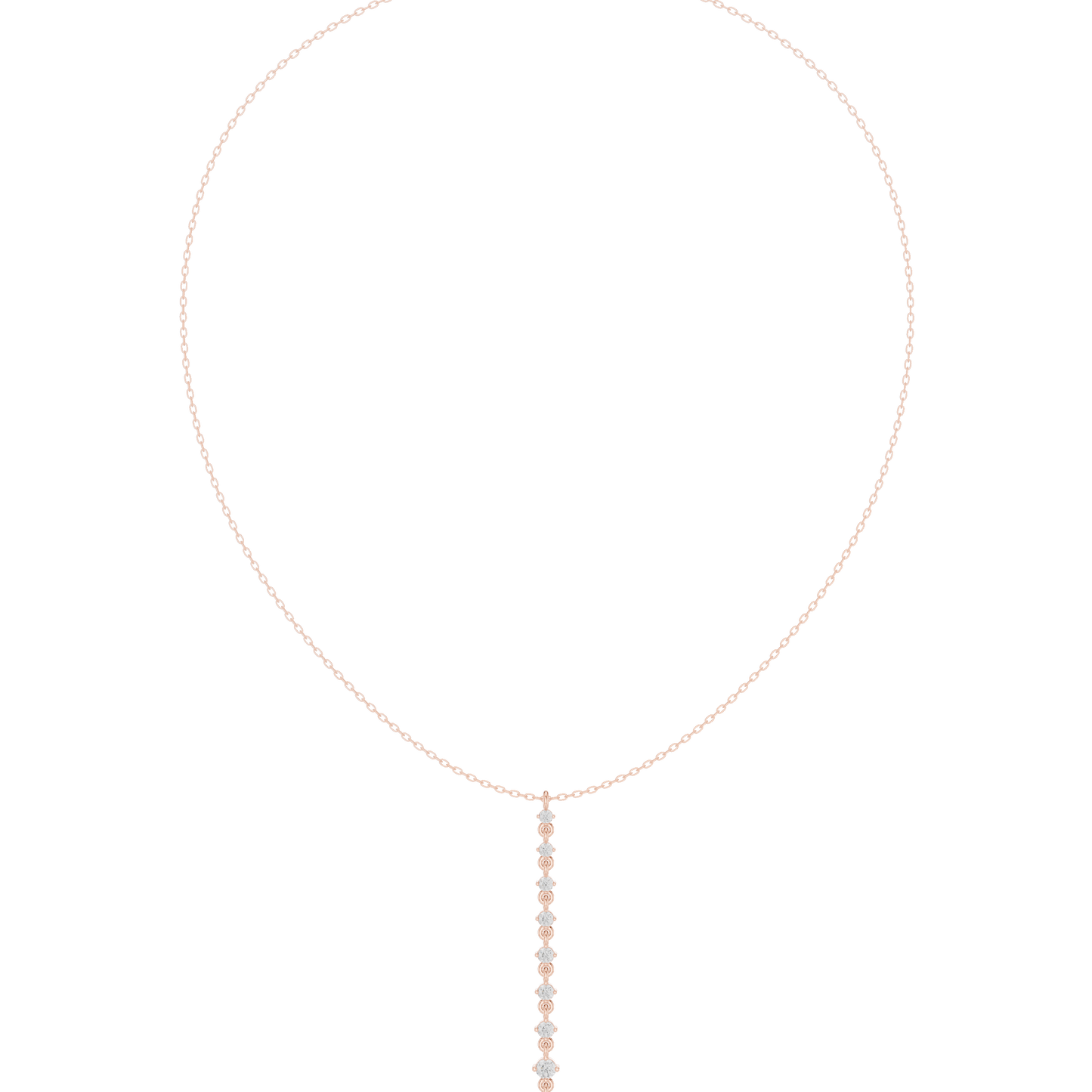 Moonlit Descent Diamond Necklace | Minimal Y Drop Chain | Refined Wedding Evening Jewelry