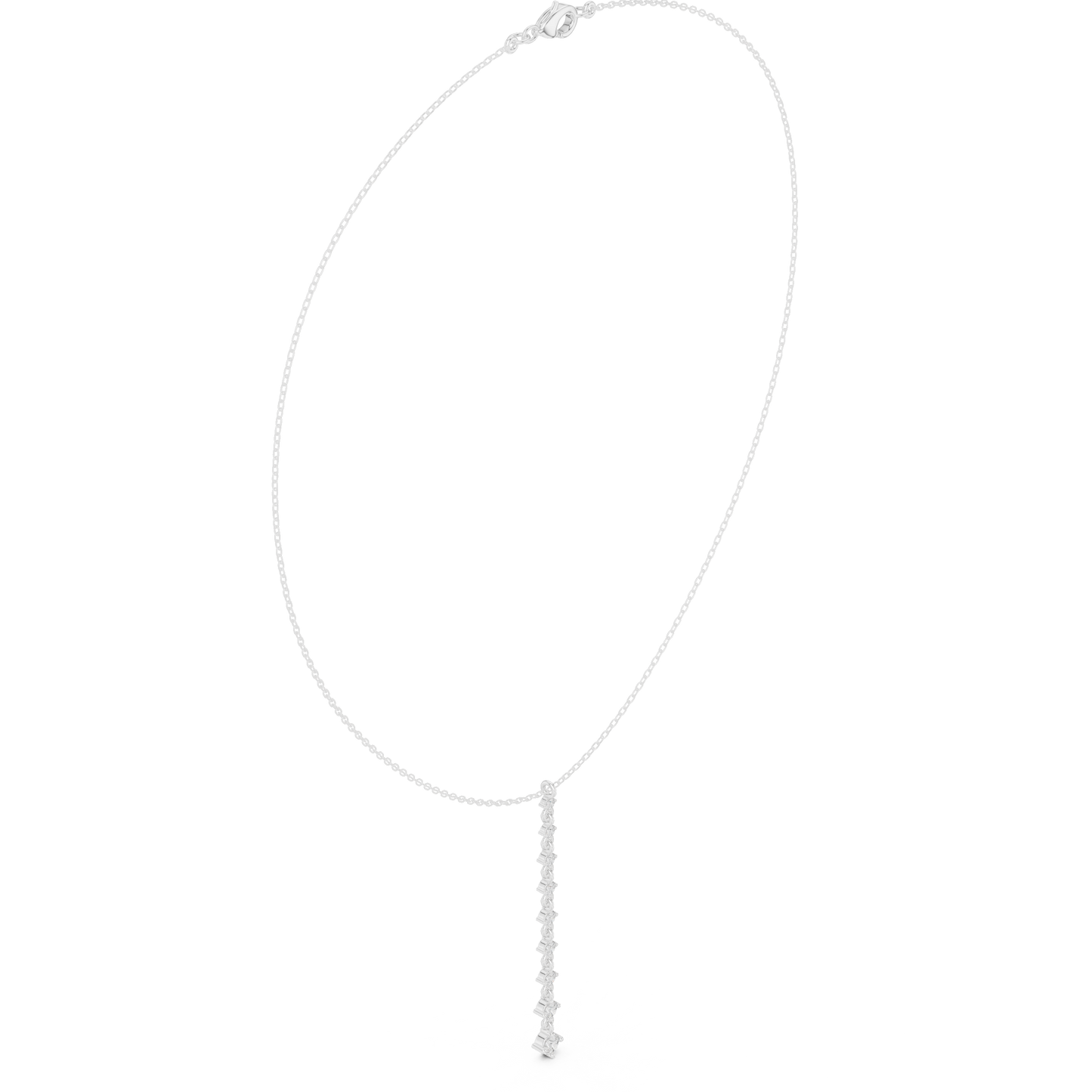 Moonlit Descent Diamond Necklace | Minimal Y Drop Chain | Refined Wedding Evening Jewelry