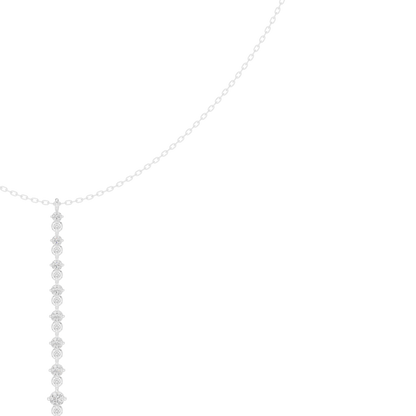Moonlit Descent Diamond Necklace | Minimal Y Drop Chain | Refined Wedding Evening Jewelry