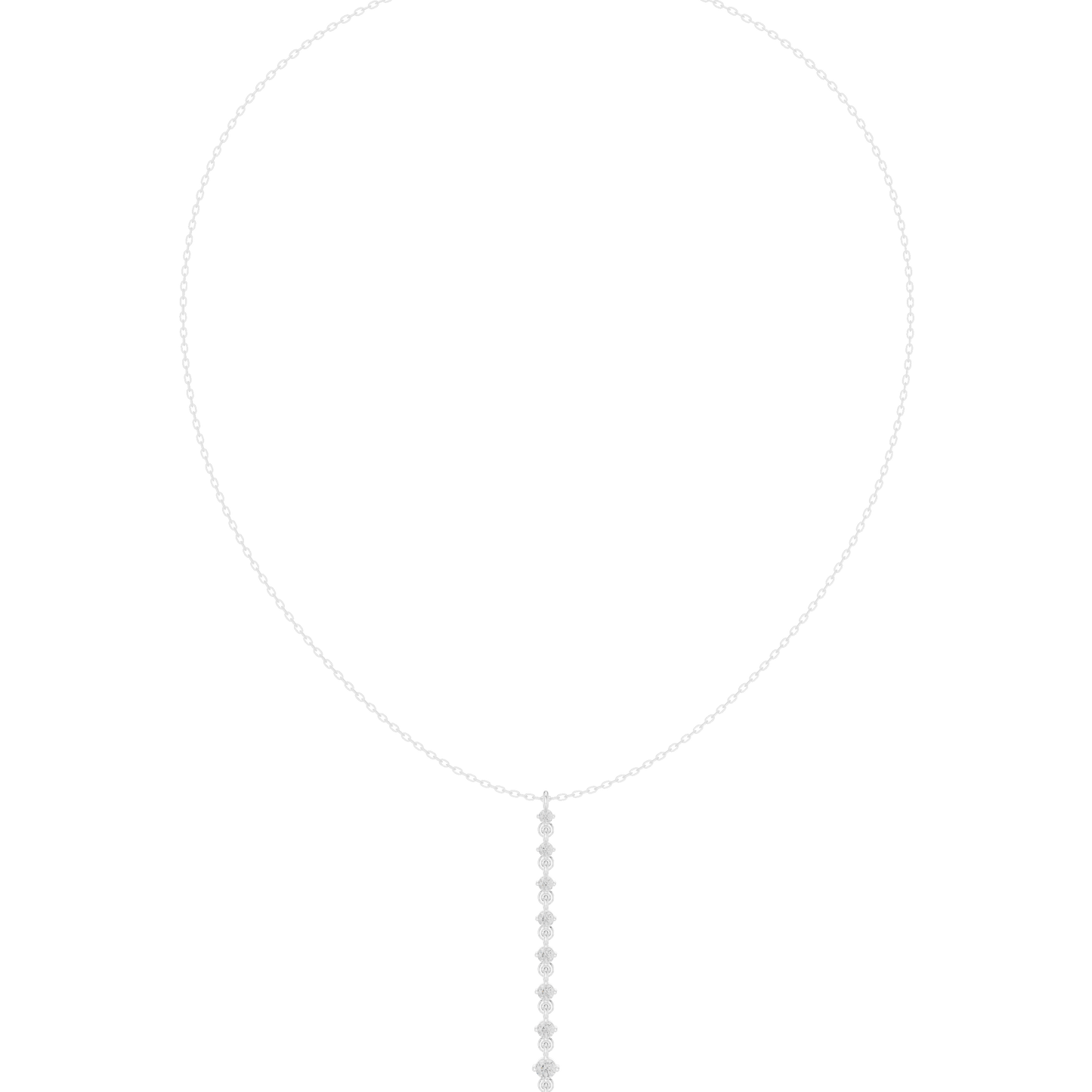 Moonlit Descent Diamond Necklace | Minimal Y Drop Chain | Refined Wedding Evening Jewelry