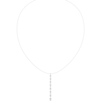Moonlit Descent Diamond Necklace | Minimal Y Drop Chain | Refined Wedding Evening Jewelry
