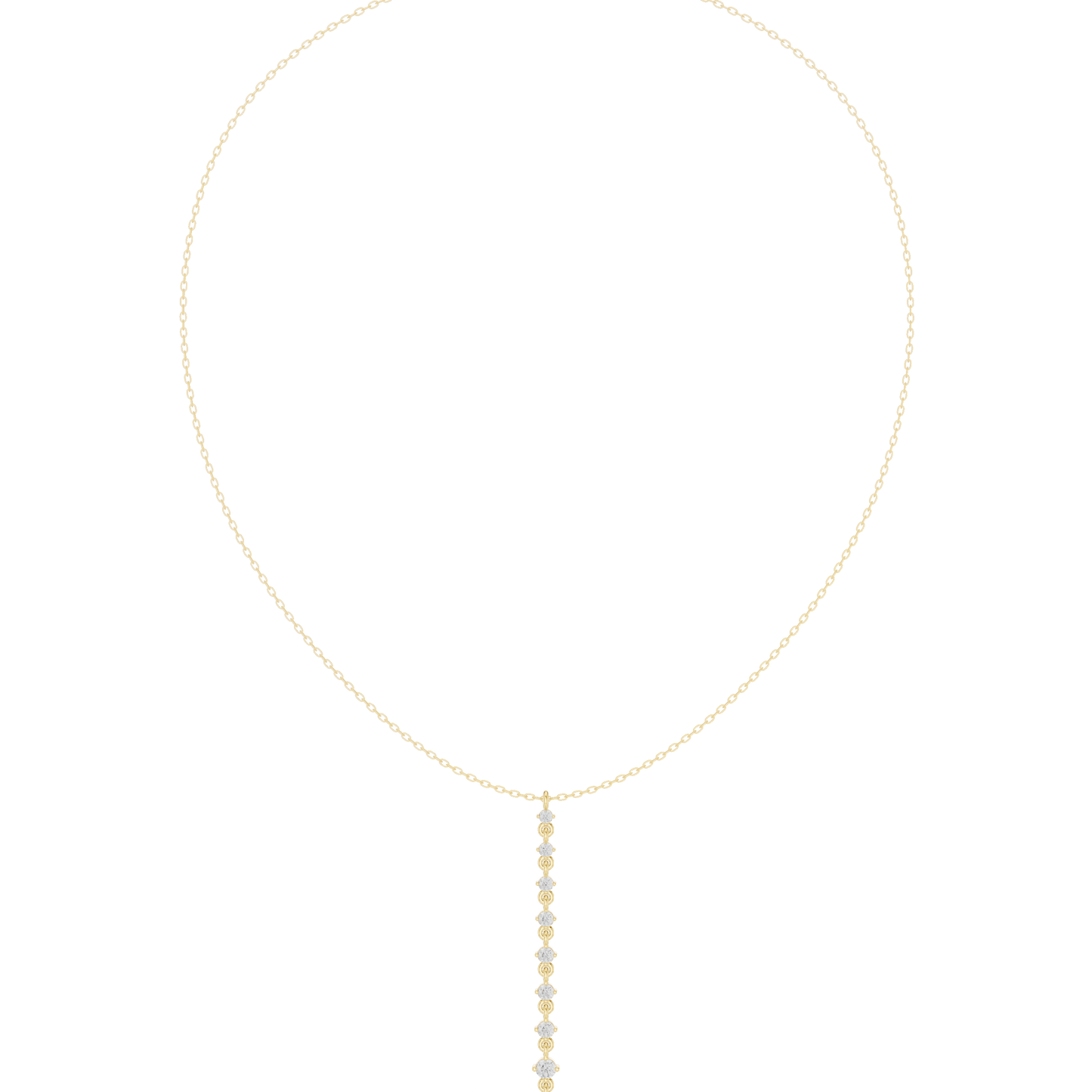 Moonlit Descent Diamond Necklace | Minimal Y Drop Chain | Refined Wedding Evening Jewelry