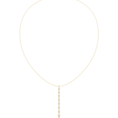 Moonlit Descent Diamond Necklace | Minimal Y Drop Chain | Refined Wedding Evening Jewelry