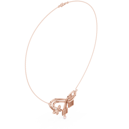 Velour Arc Diamond | Floral Drop Accent | Modern Statement Necklace For Elevated Signature Style