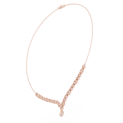 Ethereal Diamond Cascade Necklace | Premium Crafted Gold | High-End Bridal Statement Ornament