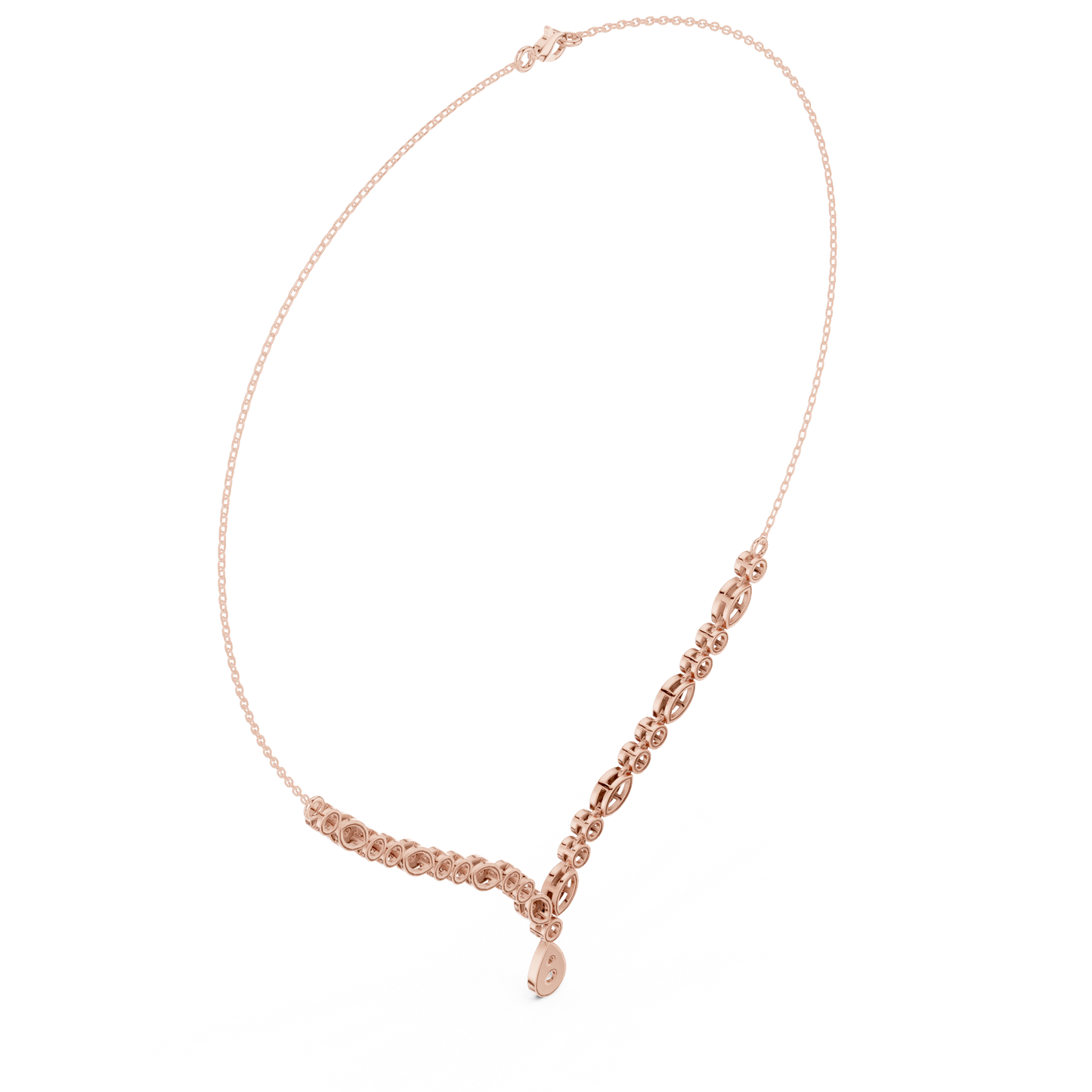 Ethereal Diamond Cascade Necklace | Premium Crafted Gold | High-End Bridal Statement Ornament