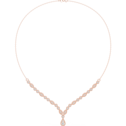 Ethereal Diamond Cascade Necklace | Premium Crafted Gold | High-End Bridal Statement Ornament