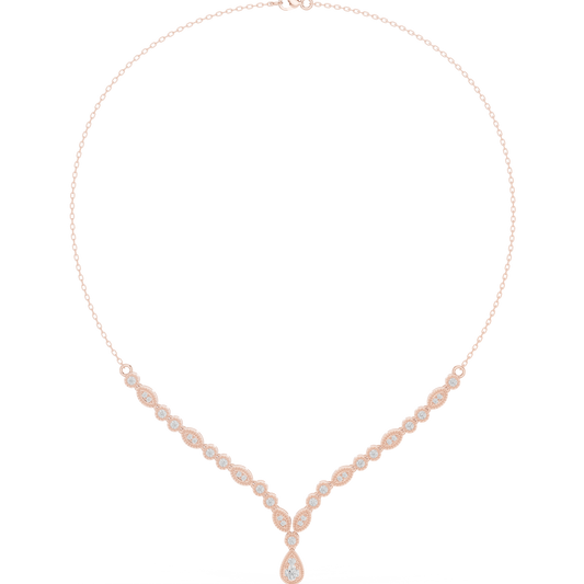 Ethereal Diamond Cascade Necklace | Premium Crafted Gold | High-End Bridal Statement Ornament
