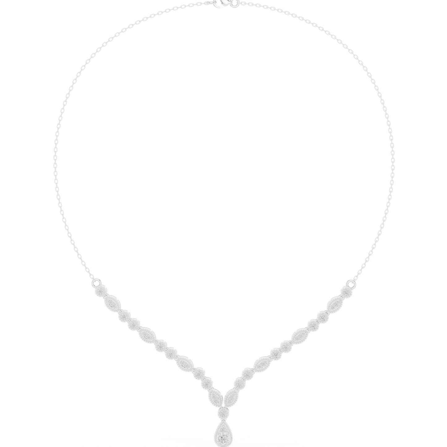 Ethereal Diamond Cascade Necklace | Premium Crafted Gold | High-End Bridal Statement Ornament