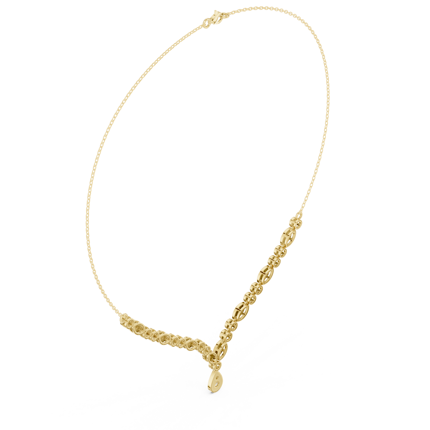 Ethereal Diamond Cascade Necklace | Premium Crafted Gold | High-End Bridal Statement Ornament