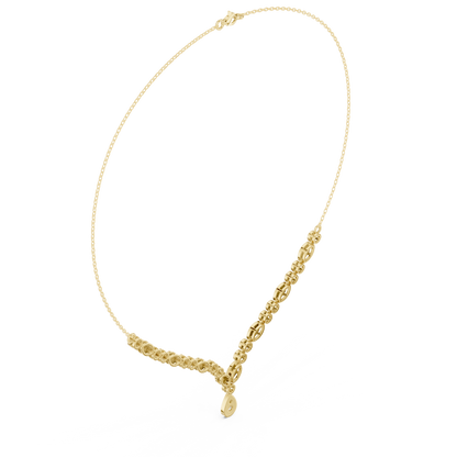 Ethereal Diamond Cascade Necklace | Premium Crafted Gold | High-End Bridal Statement Ornament