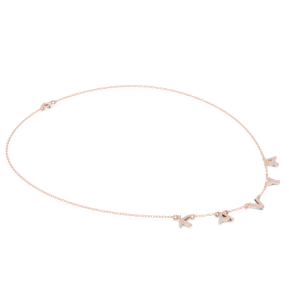 Sleek Alphabet Charm Necklace | Luxury Floating Chain Design | Personalized Daily Wear Jewelry Gift