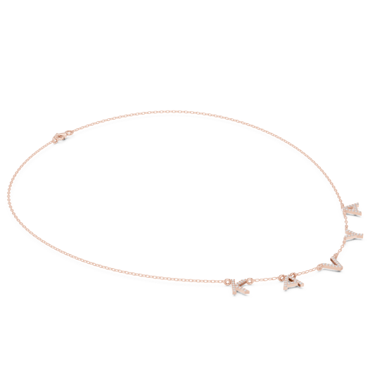 Sleek Alphabet Charm Necklace | Luxury Floating Chain Design | Personalized Daily Wear Jewelry Gift