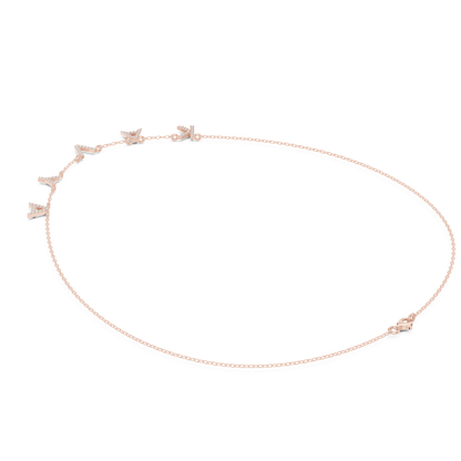 Sleek Alphabet Charm Necklace | Luxury Floating Chain Design | Personalized Daily Wear Jewelry Gift