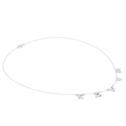 Sleek Alphabet Charm Necklace | Luxury Floating Chain Design | Personalized Daily Wear Jewelry Gift