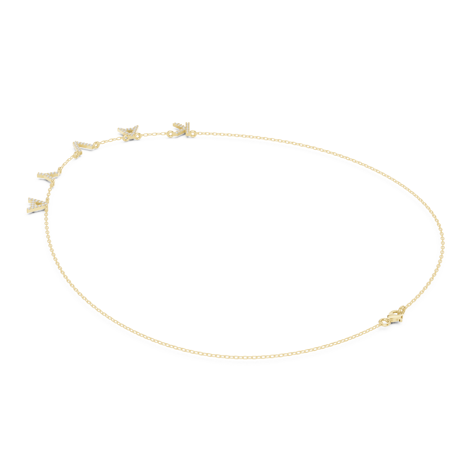 Sleek Alphabet Charm Necklace | Luxury Floating Chain Design | Personalized Daily Wear Jewelry Gift