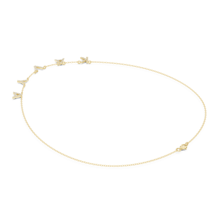 Sleek Alphabet Charm Necklace | Luxury Floating Chain Design | Personalized Daily Wear Jewelry Gift