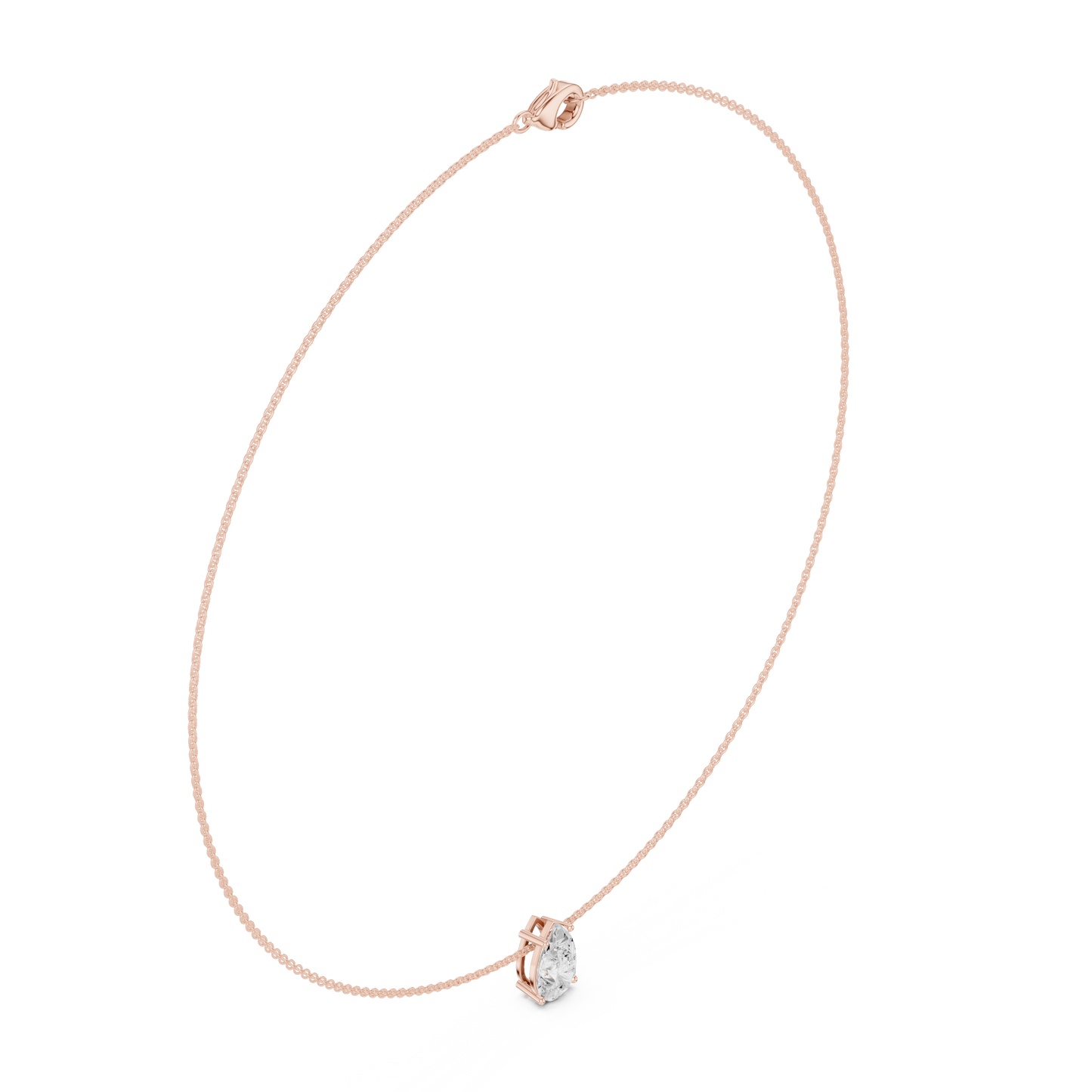 Graceful Solitaire Drop | Minimal Chain Necklace | Statement Bridal Jewelry Essential