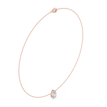 Graceful Solitaire Drop | Minimal Chain Necklace | Statement Bridal Jewelry Essential